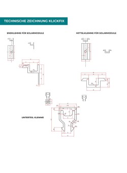 Klickfix Mittelklemme Alu 70mm für 28-31mm Module schwarz stangeneloxiert